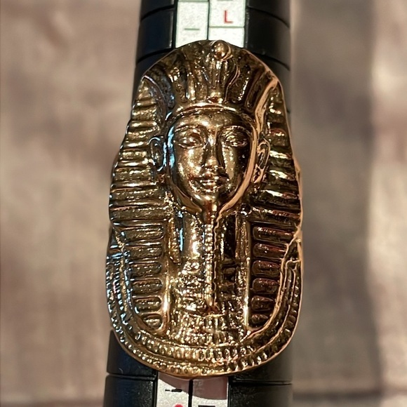 Vintage Bronze King Tut Egyptian Ring size 7.5 by Sajen - Picture 8 of 9